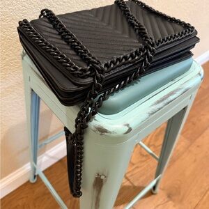 Aldo Black Crossbody Bag with Chain Detail